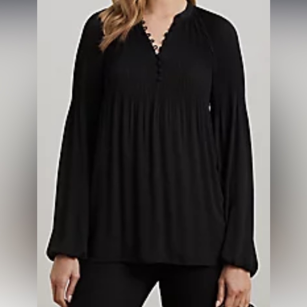 LAUREN Ralph Lauren Pleated Georgette Blouse